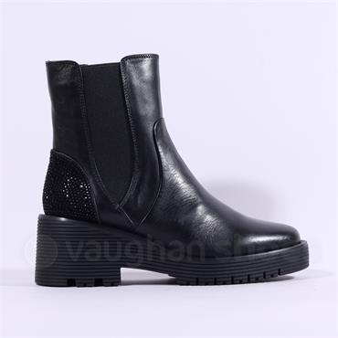 Regarde Le Ciel Sadhy Glitter Chelsea - Black Leather